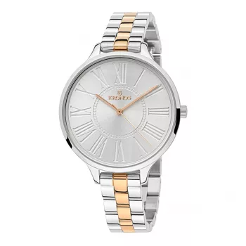 KRONOS Women's Quartz Watch K023.9.24.19 36mm Stainless Steel Case White Dial Brown Leather Band