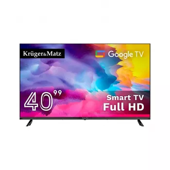 Kruger&Matz 40 tolli Full HD LED Smart TV Google TV, DVB-T2/S2/C, H.265 HEVC, Bluetooth 5.0, Wi-Fi, 3 HDMI, 2 USB, VESA 200x200 mm