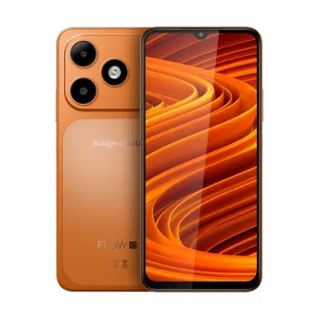 Kruger&Matz FLOW 12 6.52-tolline 4G LTE Dual SIM nutitelefon, 64GB, 4GB RAM, Android 12, 13MP kolmikkaamera, 4000mAh, oranž