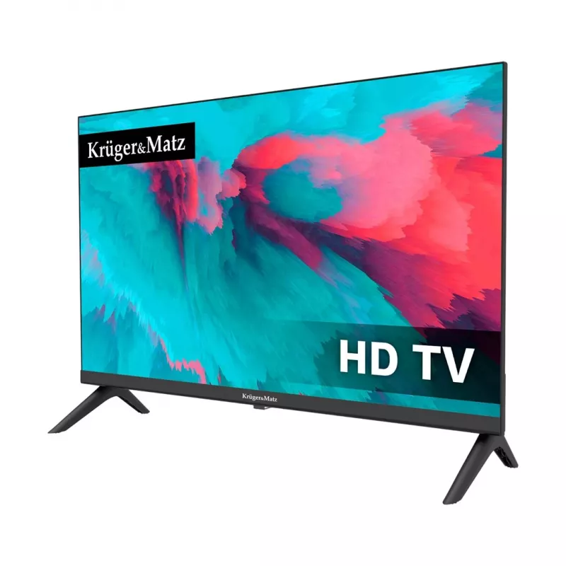 KRUGER & MATZ KM0224-T1 24-tolline HD Ready LED-teler DVB-T2 H.265/HEVC, 12 V autoadapteri, 2x HDMI, USB PVR, hotellirežiimiga
