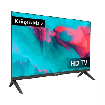 KRUGER & MATZ KM0224-T1 24-tolline HD Ready LED-teler DVB-T2 H.265/HEVC, 12 V autoadapteri, 2x HDMI, USB PVR, hotellirežiimiga