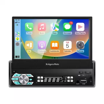 Kruger & Matz KM2018 autoradio 7-tollise sissetõmmatava puuteekraaniga, Apple CarPlay ja Android Auto