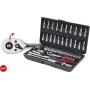 KS TOOLS 1/4 tolline CHROMEplus 48-osaline padrunikomplekt, 6-kantiline meetermõõdustik, 72-hambaline põrkmehhanism, kohvris (918.0648)