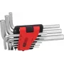 KS TOOLS 151.4540 tollmõõdus kuuskantvõtmete komplekt, 9-osaline, 1/16 tolli - 3/8 tolli, kokkuklapitav hoidik, kroomvanaadium, matt-kroomitud