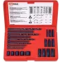 KS TOOLS 25-osaline kruviväljavõtja komplekt, vasakukäeline HSS, M3-M18, koos puuride ja juhtpuksidega (150.1305)