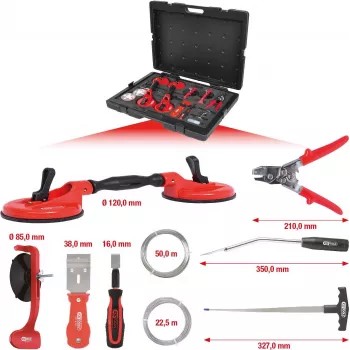 KS TOOLS MASTER esiklaasi paigaldus- ja eemaldustööriistade komplekt, 13-osaline (140.1065)