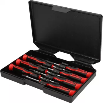 KS TOOLS täppiskruvikeerajate komplekt PH ja piluga, 7-osaline (500.7165)