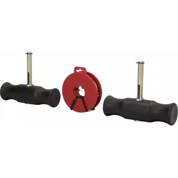 KS Tools tõmbevarda käepidemekomplekt, 3-osaline, painduvad vedru-terasest varred, ergonoomilised 2-komponendilised käepidemed, 160/180/200 mm, BT681150
