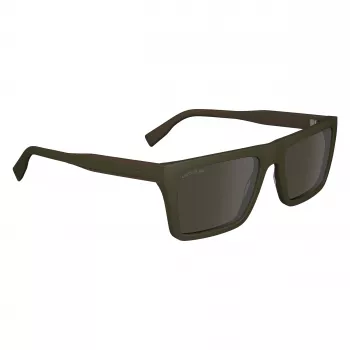 Lacoste L6009S-275 Meeste Ristkülikukujulised Päikeseprillid - Havana atsetaatraam, Pruunid polükarbonaat läätsed, UV400 kaitse