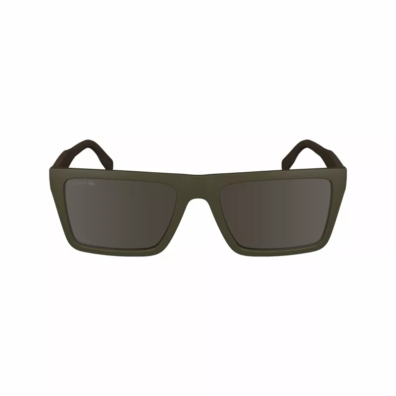 Lacoste L6009S-275 Meeste Ristkülikukujulised Päikeseprillid - Havana atsetaatraam, Pruunid polükarbonaat läätsed, UV400 kaitse