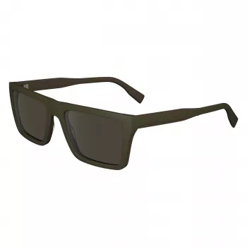 Lacoste L6009S-275 Meeste Ristkülikukujulised Päikeseprillid - Havana atsetaatraam, Pruunid polükarbonaat läätsed, UV400 kaitse