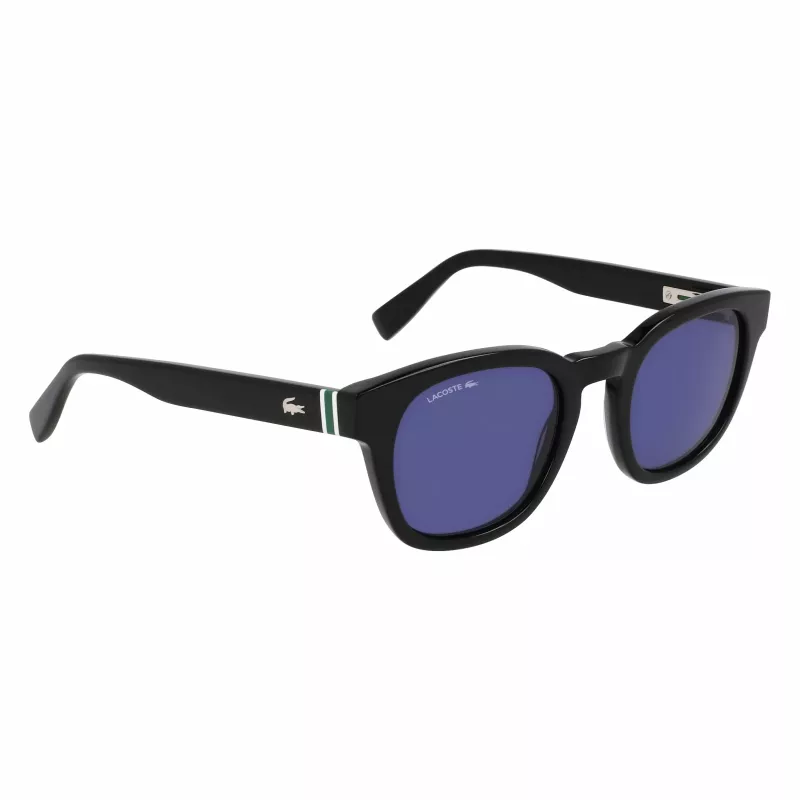 Lacoste L6015SN-1 Unisex Päikeseprillid Must Raam Hallid Läätsed 49mm
