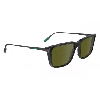 Lacoste L6017S5517240 Ristkülikukujulised Havana päikeseprillid meestele - Pruunid läätsed 55/17/145 mm