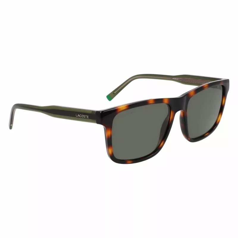 Lacoste L6025S-214 Meeste Ristkülikukujulised Päikeseprillid - Havana/Hall - 56/17/145 mm