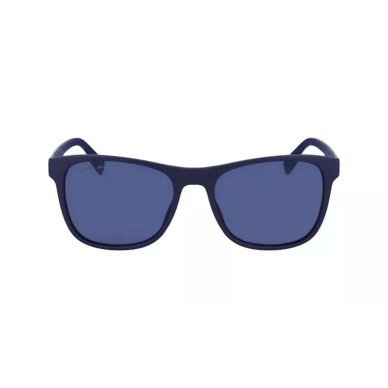 Lacoste L6031S-424 meeste ristkülikukujulised päikeseprillid - sinine raam, hall lääts, UV400