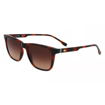 Lacoste L6041S-214 Meeste ristkülikukujulised päikeseprillid Havana atsetaatraamiga, pruun polükarbonaat lääts, 54mm