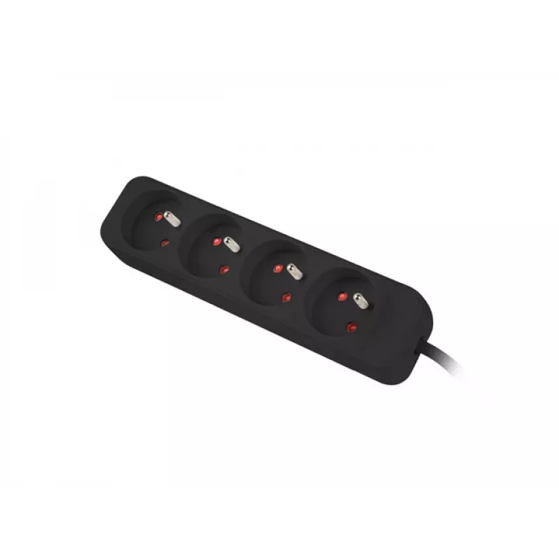 Lanberg toiteplokk, 4X Prantsuse pistikupesa, kvaliteetne vask, 1,5 m | PS0-04E-0150-BK