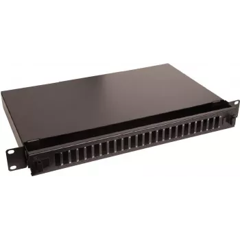 Lanview LVO231552 19-tolline 1U 24-pordiline fiiberpistikupaneel SC Duplex/LC Quad jaoks, rack-kinnitusega, must