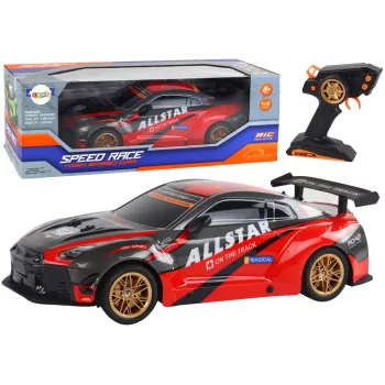 Suur kaugjuhitav sportauto 1:10 Punane Lean Toys