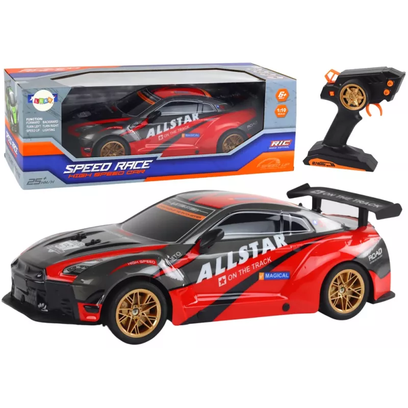 Suur kaugjuhitav sportauto 1:10 Punane Lean Toys