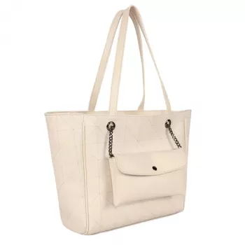 Laura Ashley naiste kreemjas tepitud kunstnahast õlakott - Relief Q LTD CRM (30x30x10 cm)