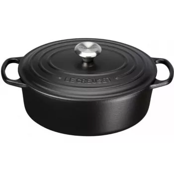 Le Creuset Signature ovaalne praepann 31 cm must emailitud malm (4.7L)