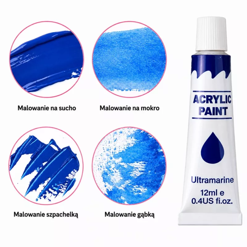 LEAN Artistic Acrylic Paint Set 24 Colors 12 ml
