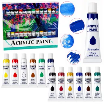 LEAN Artistic Acrylic Paint Set 24 Colors 12 ml