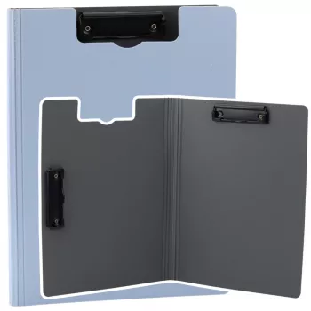 LEAN Board with Cover Two Clips A4 Plastic Light Blue