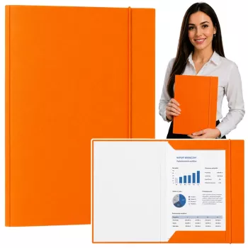 LEAN pappkaustik elastse kummipaelaga, lakitud, A4, 300 g/m², oranž