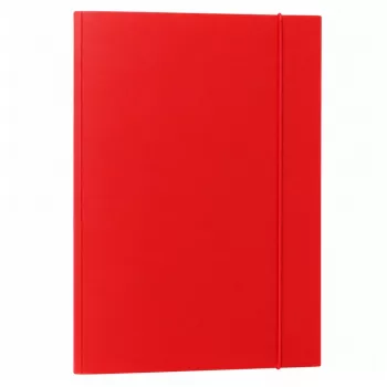 LEAN Cardboard Folder with Elastic Band, Lacquered, A4, 300 g/m², Red