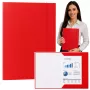 LEAN Cardboard Folder with Elastic Band, Lacquered, A4, 300 g/m², Red