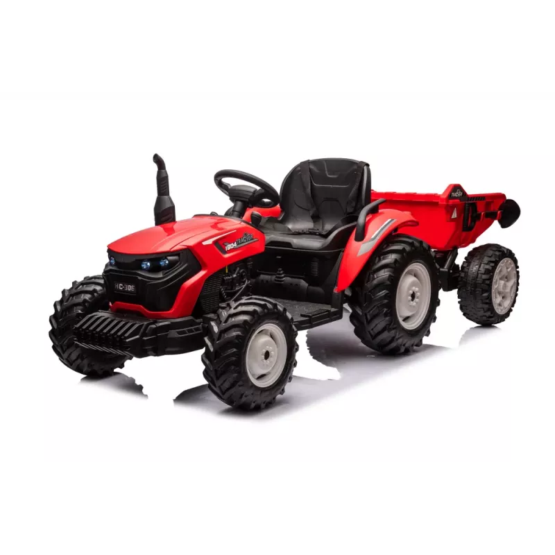 LEAN CARS 24V akutoiteline traktor HC-306 punane haagisega