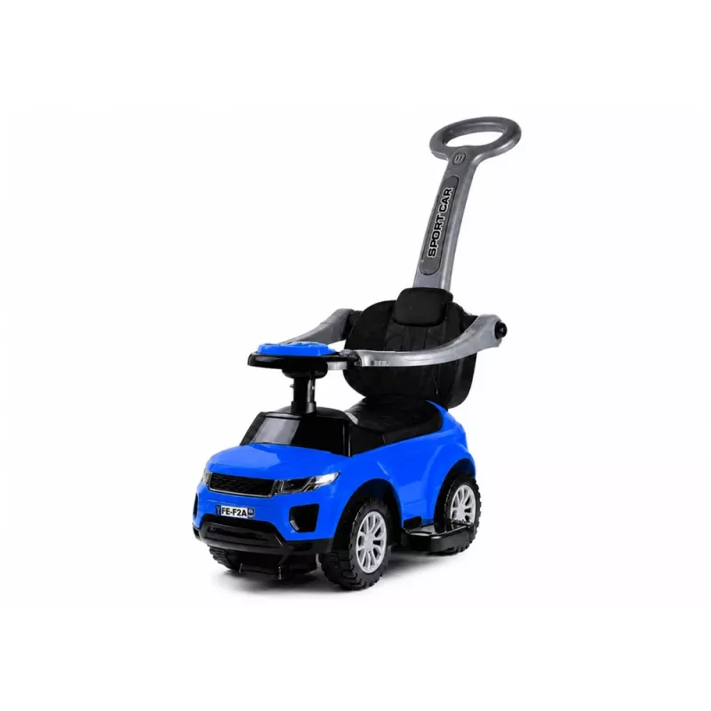 LEAN CARS 614W Toddlers Ride On Push Along with Parent Handle - Blue