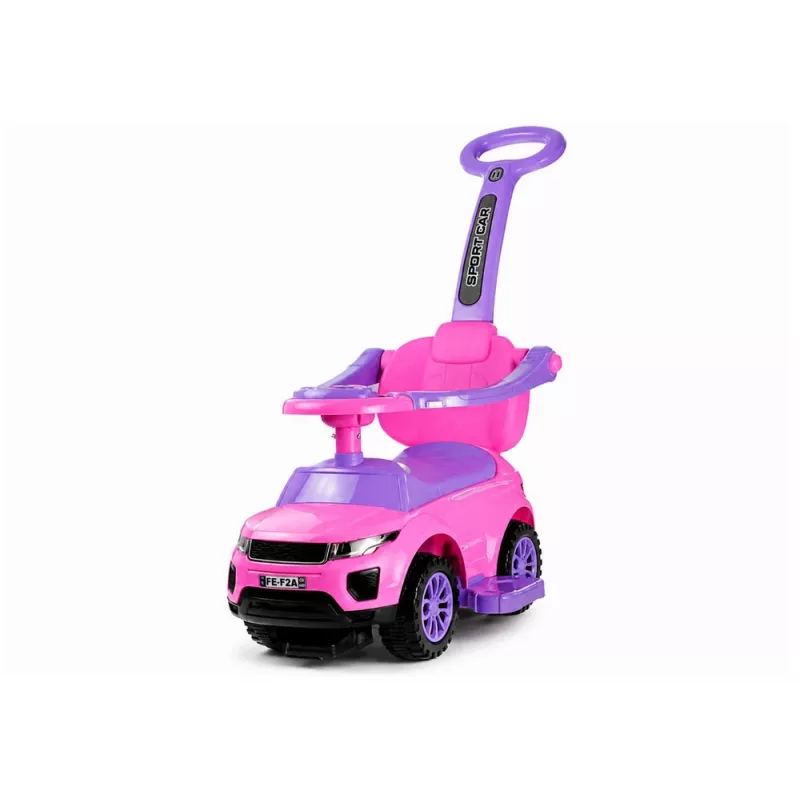 LEAN CARS 614W Toddlers Ride On Push Along with Parent Handle - Pink