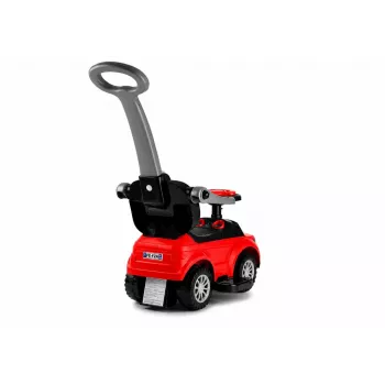 LEAN CARS 614W Toddlers Ride On Push Along with Parent Handle - Red