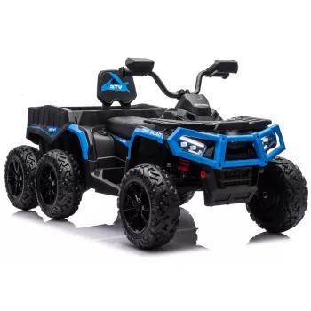 LEAN CARS Patareitoitel Neljarattaline ATV 6 Rattaga Haagisega JC606 24V 4x4 Sinine