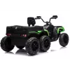 LEAN CARS Battery-Operated Quad ATV 6 Wheels With Trailer JC606 24V 4x4 Green