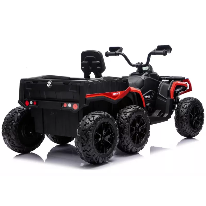 LEAN CARS Akuveoquad ATV 6 Rattaga Haagisega JC606 24V 4x4 Punane