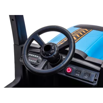 LEAN CARS Battery Tractor A011 24V Blue – Sõiduk mänguasjaks 2x200W mootorite, kaugjuhtimispuldiga, LED-tuledega ja Bluetoothiga