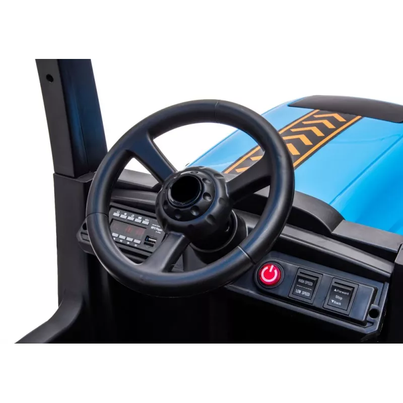 LEAN CARS Battery Tractor A011 24V Blue – Sõiduk mänguasjaks 2x200W mootorite, kaugjuhtimispuldiga, LED-tuledega ja Bluetoothiga