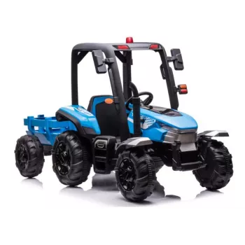 LEAN CARS Aku Traktor BLT-206 Sinine 12V Sõiduk koos Haagise ja Kaugjuhtimispuldiga