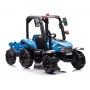 LEAN CARS Aku Traktor BLT-206 Sinine 12V Sõiduk koos Haagise ja Kaugjuhtimispuldiga