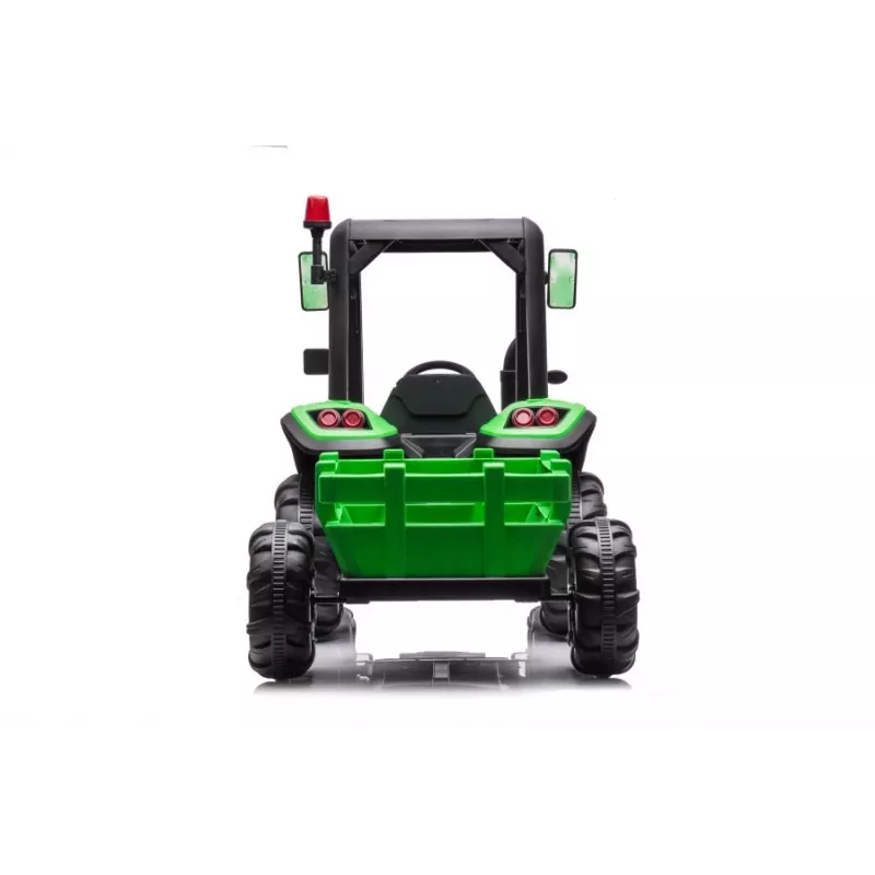 LEAN CARS akutraktor BLT-206 roheline eemaldatava haagisega, 12V sõiduauto lastele vanuses 3-8 aastat, 2x45W, EVA rattad, puldiga