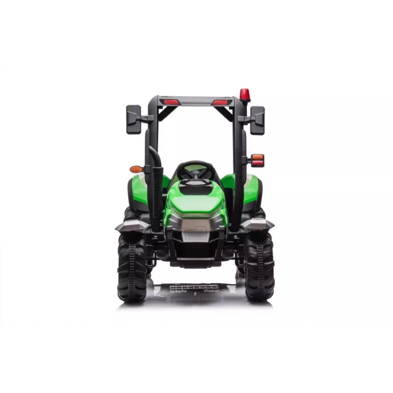LEAN CARS akutraktor BLT-206 roheline eemaldatava haagisega, 12V sõiduauto lastele vanuses 3-8 aastat, 2x45W, EVA rattad, puldiga
