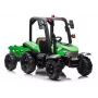 LEAN CARS akutraktor BLT-206 roheline eemaldatava haagisega, 12V sõiduauto lastele vanuses 3-8 aastat, 2x45W, EVA rattad, puldiga