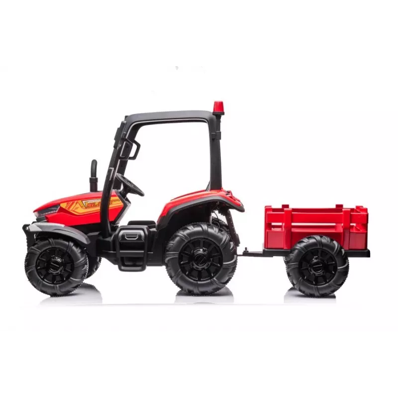LEAN CARS akutraktor BLT-206 punane, 12V 7Ah, 2x35W, laste sõiduauto puldiga ja haagisega