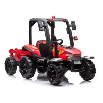 LEAN CARS akutraktor BLT-206 punane, 12V 7Ah, 2x35W, laste sõiduauto puldiga ja haagisega