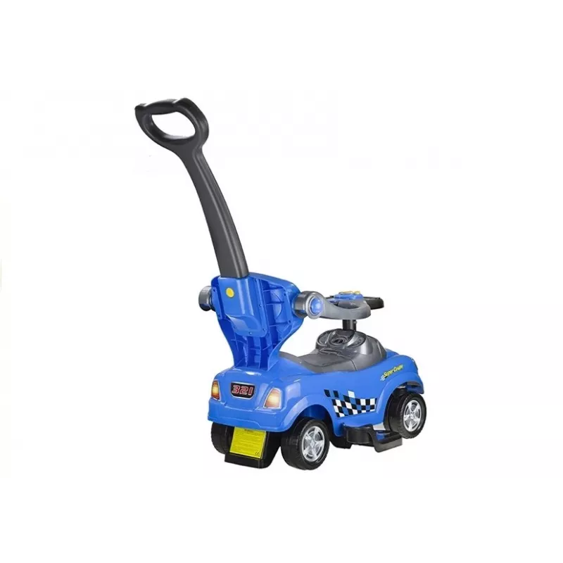 LEAN CARS Coupe Car Manual Ride On with Parent Handle - Sinine