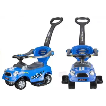 LEAN CARS Coupe Car Manual Ride On with Parent Handle - Sinine